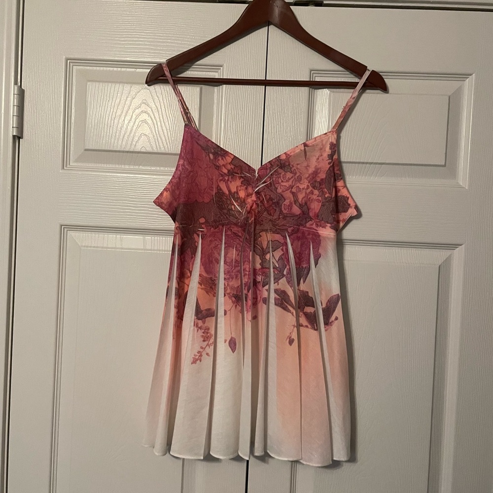 Mudd Pleated Print Top